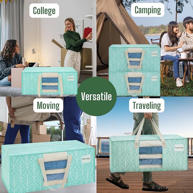 6 Pack Heavy Duty Moving Bags, Packing Bags with Clear Window, Evergreen, 6 Pack
