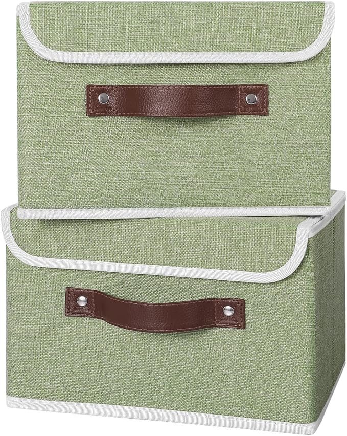 ANMINY 4 Storage Bins with Lid - Small Green