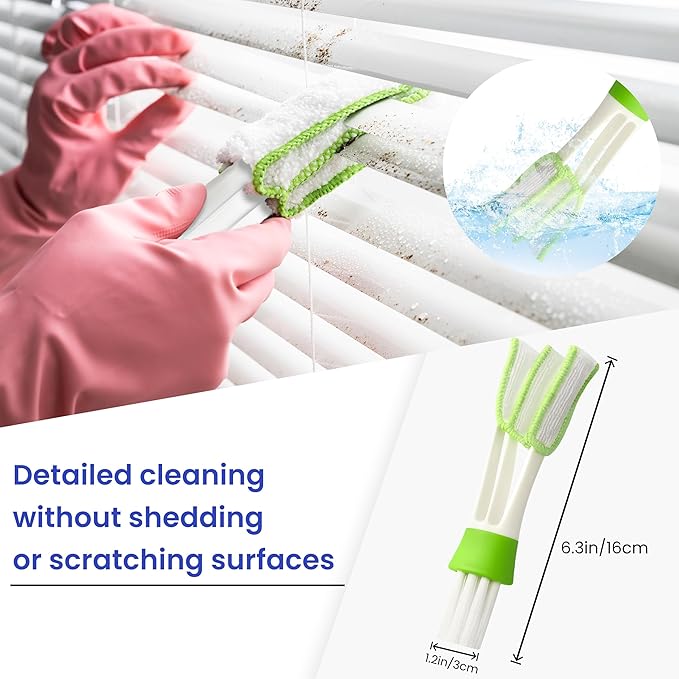 Blind Cleaner Duster Tool - 4 Pcs 7 Fingers Anti-Shedding Window Blind Cleaner Tool and 4 Pcs Air Vent Cleaner