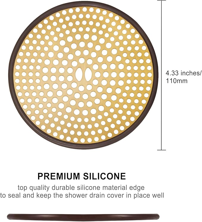 304 Stainless Steel Hair Catcher Shower Drain Cover with Silicone, Shower Stall Drain Strainer, Bathtub Hair Stopper