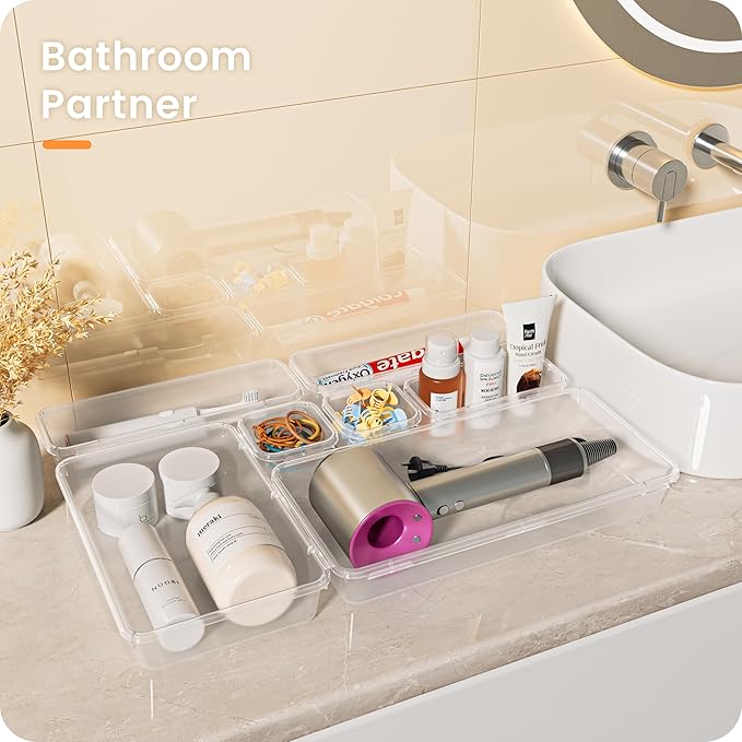 【Military Grade】A-LuGei Drawer Organizer,【𝟱𝗦𝗶𝘇𝗲】Makeup organizer,【Holds 177 Items】Bathroom Organizers and Storage,Organization and Storage