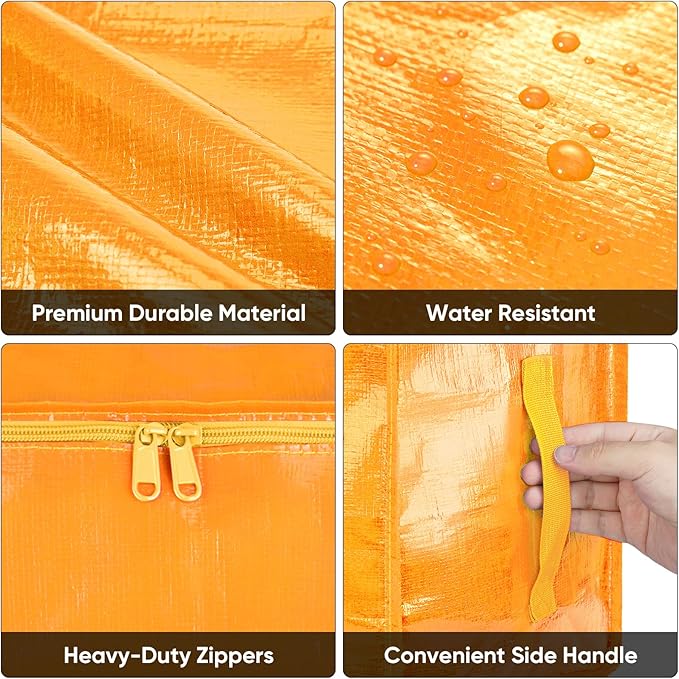 6-Pack Oversized Moving Bags with Reinforced Handles, Light Yellow, 6-Pack