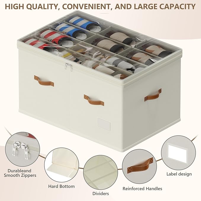 Shoe Organizer for Closet, Fit 12-24 Pairs