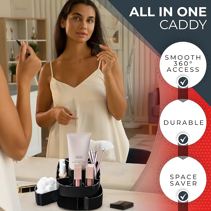 360° Rotating Makeup Organizer for Vanity