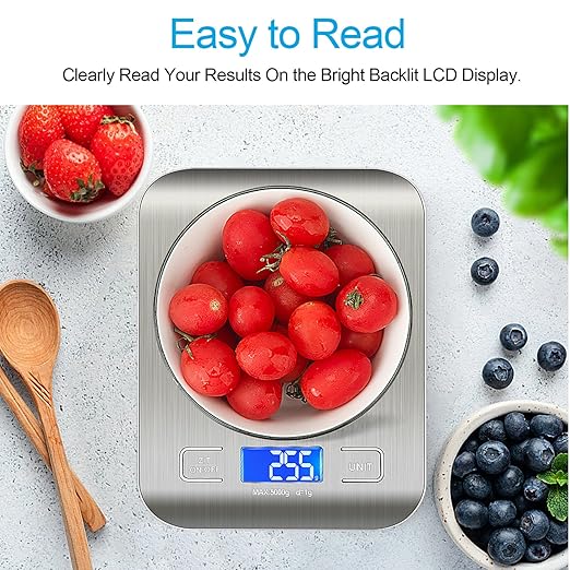 WIWUE GUO Food Scale, Kitchen Scale, Weight Scale Grams and Ounces for Weight Loss, Baking, Cooking, Keto and Meal Prep, LCD Display