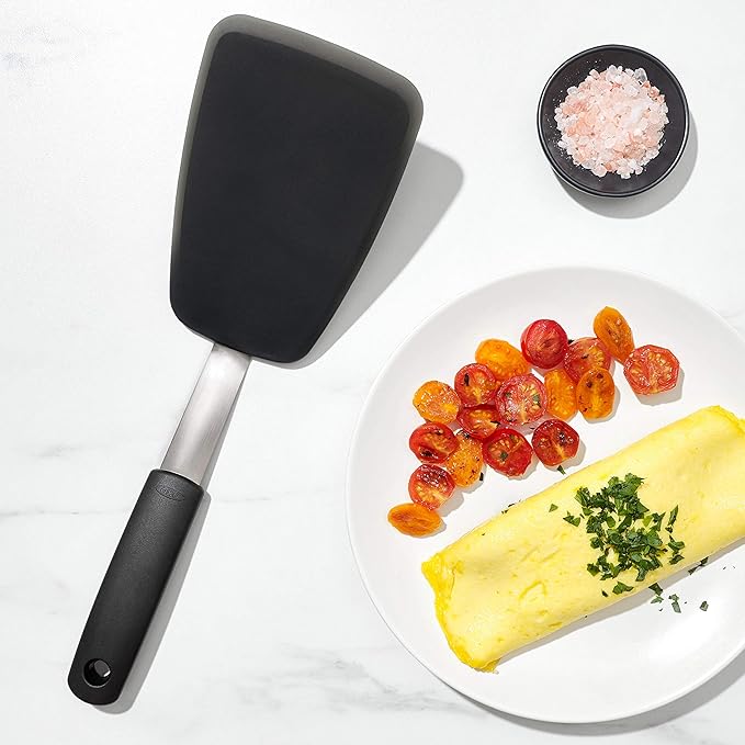 OXO Good Grips Large Silicone Flexible Turner & Good Grips Silicone Flexible Omelet Turner