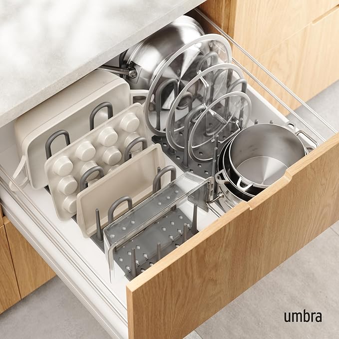 Peggy Kitchen Drawer Cupboard Organizer Tray, Grey