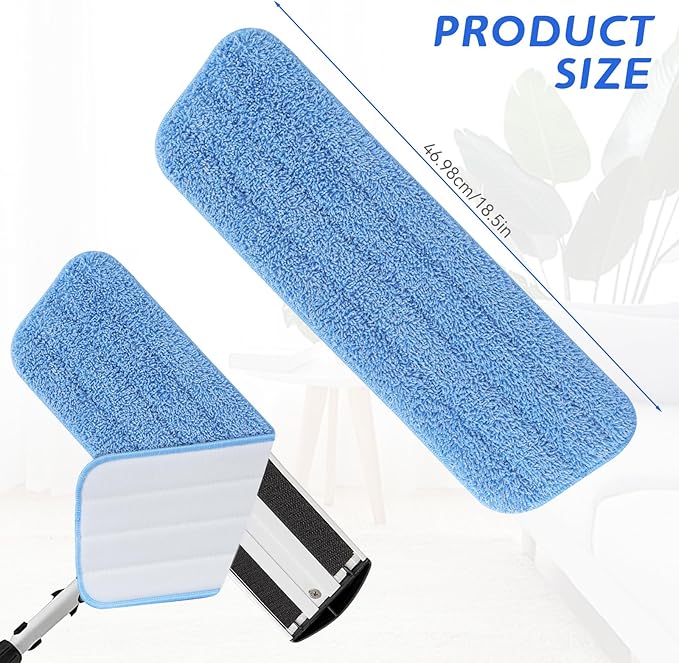 Replacement Microfiber Pad Fit for Rubbermaid Commercial 18 Inch and 17 Inch Mop - 10 Pack Wet & Dry Commercial Cleaning Reusable Refills Fit for Any Microfiber Flat Mop 18" 17" - Trapezium