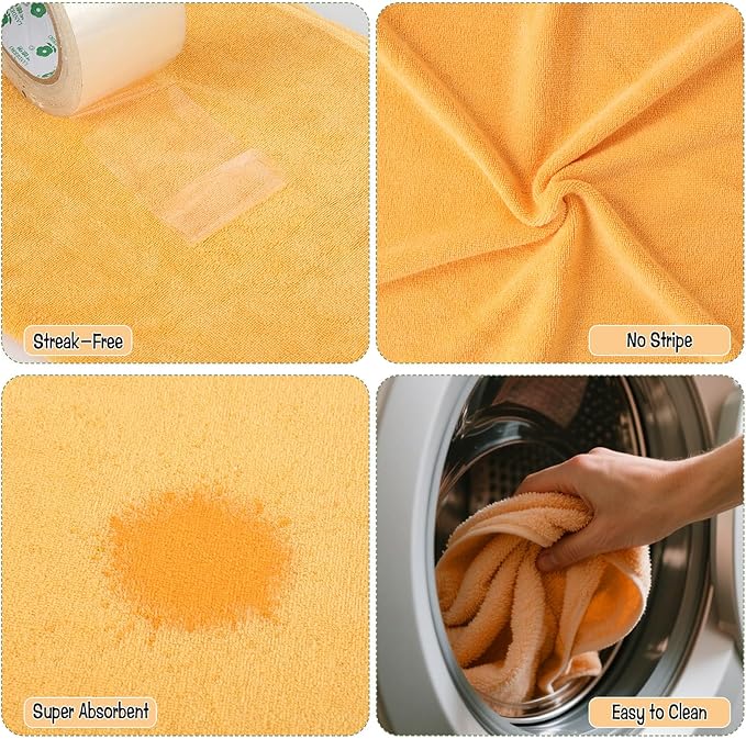 6 Pack Extra Large Microfiber Cleaning Cloths 20"x30", Lint-Free Reusable Towels for Home, Glass, Windows, Office, Kitchen, Bathroom – Mixed Color