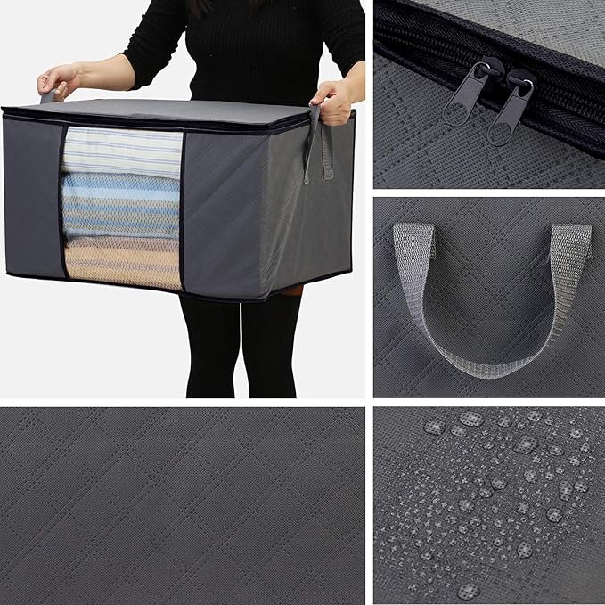Clothes Storage Bags, Grey, 6 x 100L