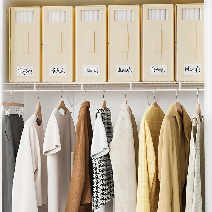 SheetCube Bed Sheet Organizers and Storage 6 Pack, Foldable Linen Closet Organizer with Window and Label