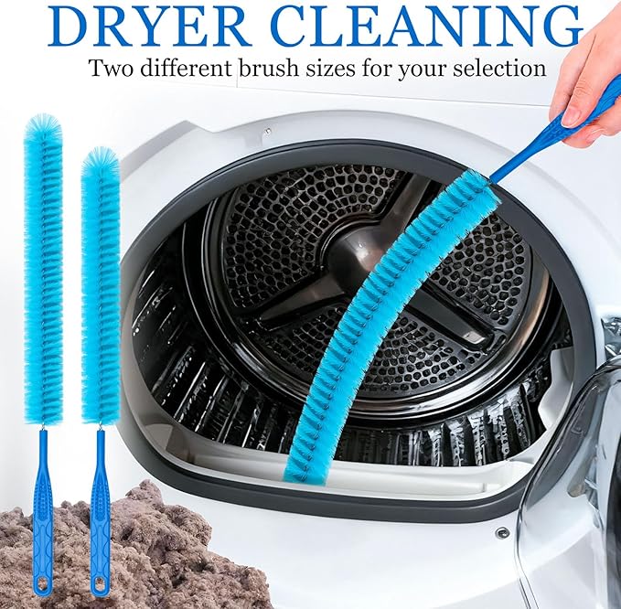 Dryer Vent Cleaner Kit，Refrigerator Coil Cleaning Brush，Includes Dryer Vent Brush, lint Brush for Dryer, Drain Cleaning Brush