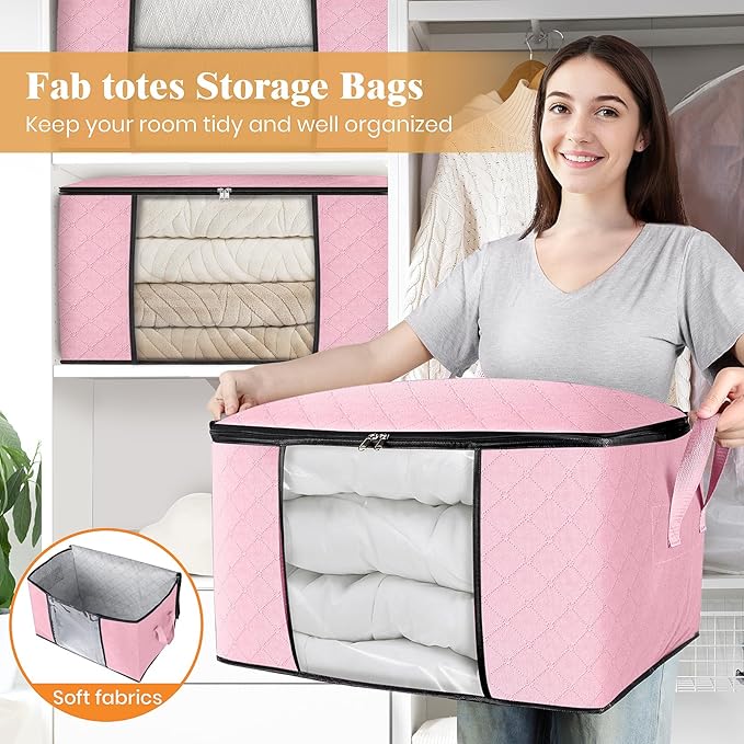 Fab totes 10 Pack Clothes Storage, Pink