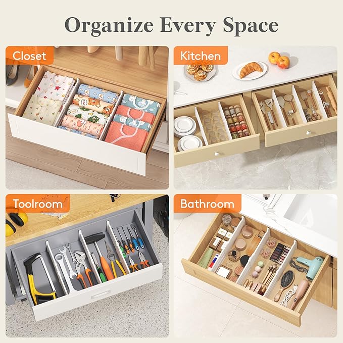 5" Tall 5 Pack Drawer Dividers
