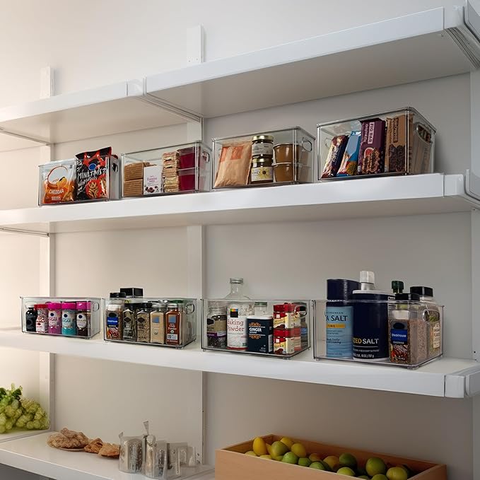 ClearSpace Plastic Pantry Organization and Storage Bins with Lids – Perfect Kitchen Organization or Kitchen Storage – Fridge Organizer