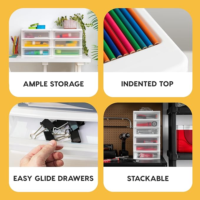 USA Medium 3-Drawer Stacking Desktop Organizer, 1 Pack