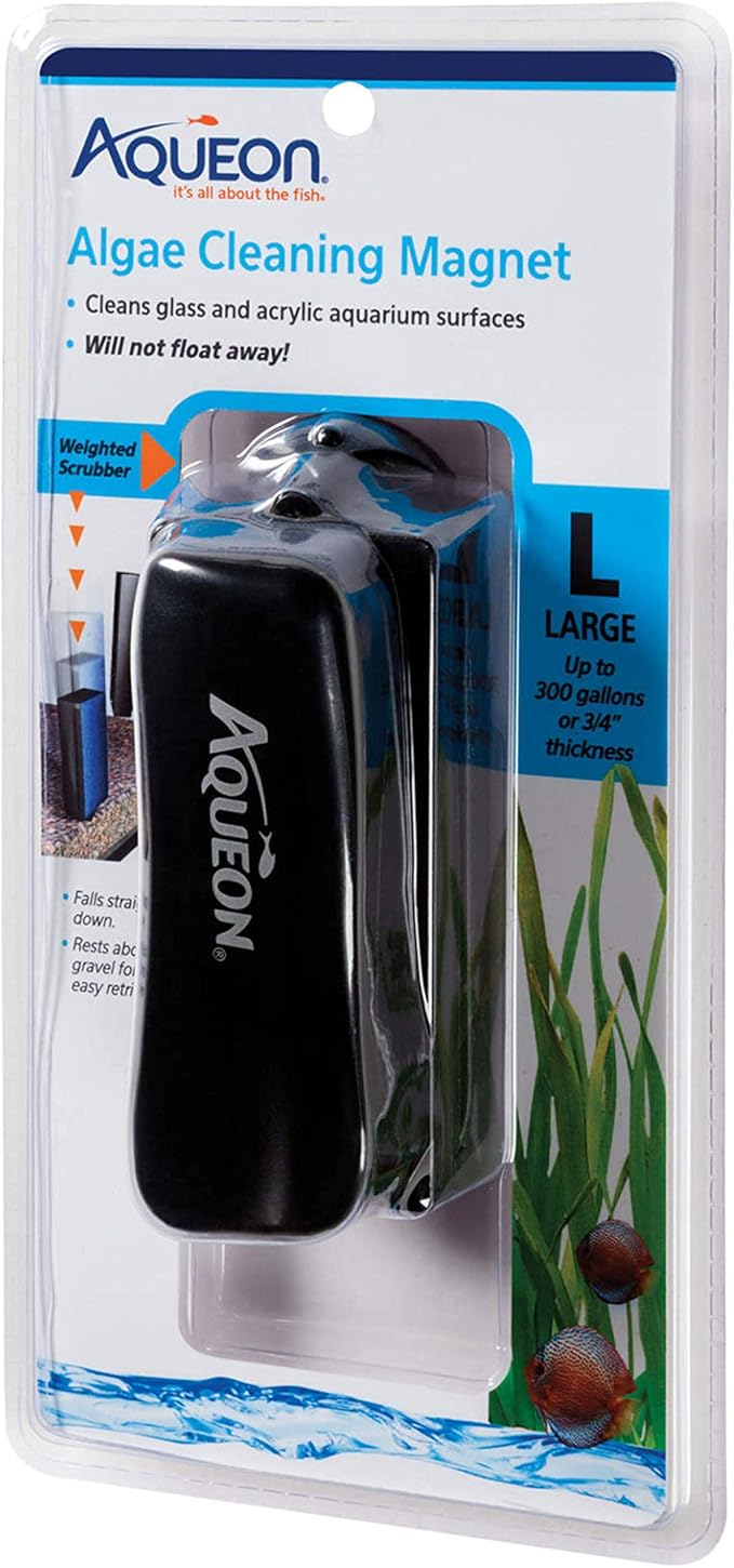 Aqueon Aquarium Algae Scraper, Fish Tank Cleaning Magnets for Glass/Acrylic, Large
