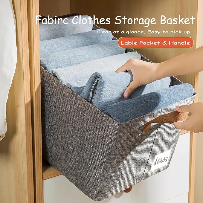 Linen Closet Organizer Storage Bin with Steel Frame, 23L Gray