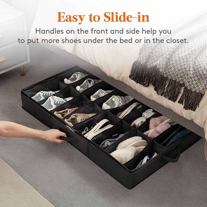 Under Bed Shoe Storage Organizer 4 Pack(16 Shoes Cells)