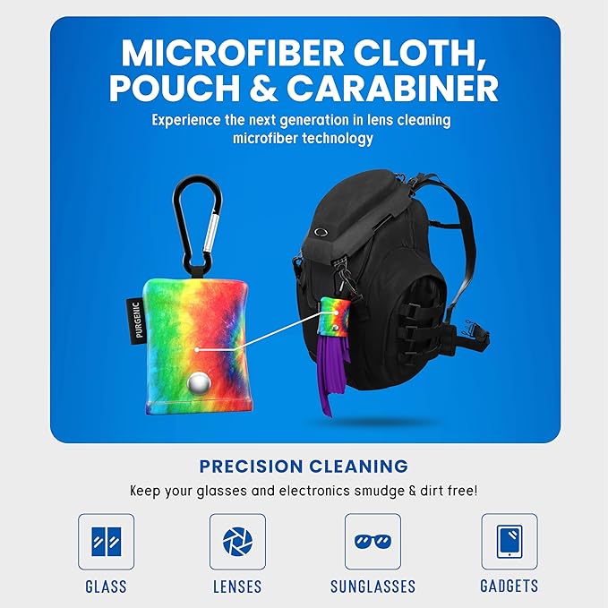Microfiber Cloth & Glasses Wipes (6 Pack) Lens & Glasses Cleaning Cloth - Eye Glass Clean Cloths - Eyeglass Cleaning Cloth - Glass Cleaning Cloth
