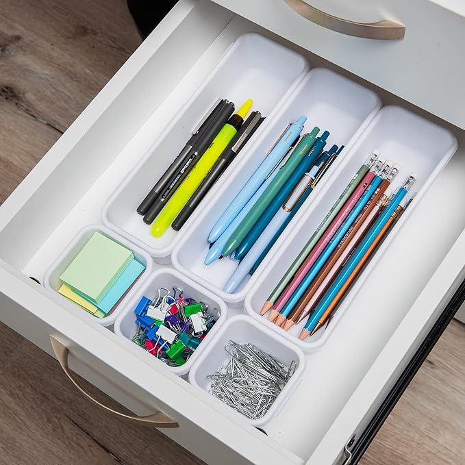 Mind Reader 8-Pc Drawer Organizer, Desk Organizer, Interlocking, Storage