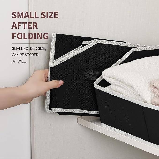 Closet Baskets for Shelves Trapezoid, Black