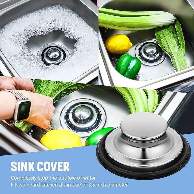 Mudder 3 Pcs Kitchen Sink Strainer & Stopper - Stainless Steel