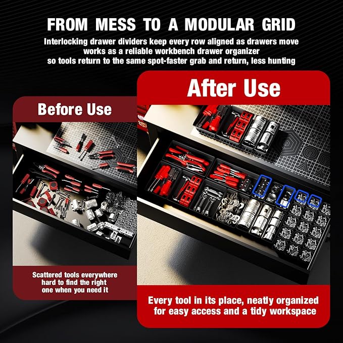 16 PCS Small Parts Tool Box Organizer Trays