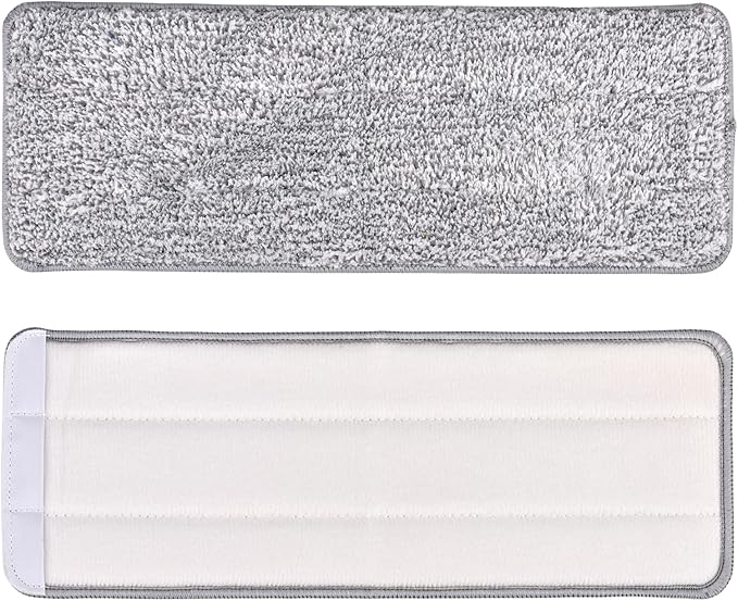 Microfiber Mop Pads Flat Replacement Heads for Wet/Dry Mops Washable Reusable Refills Compatible with Floor Care System Floor Cleaning and Scrubbing (6 Pack 13" x 4.9")