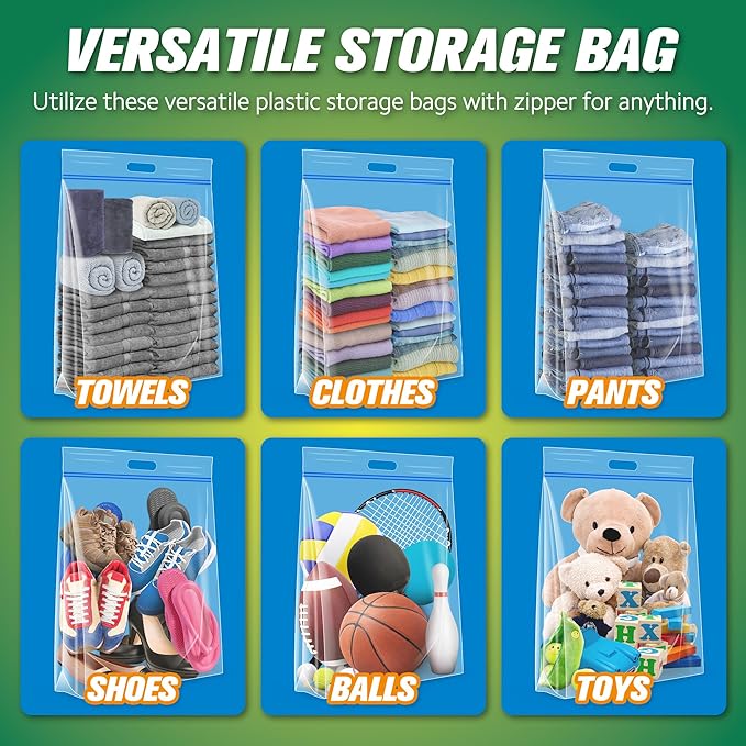 10 Gallon Large Storage Bags, Pack of 10