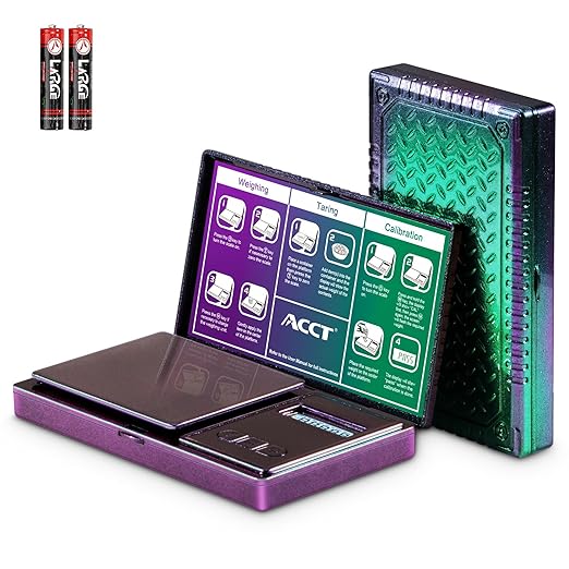 Digital Pocket Scale, 500g by 0.01g, Precision Gram Scale with Tare Scale Feature, 6 Units, Small Ounce Scale for Jewelry, Powder, Coins, Herb, Mini Scale with Battery