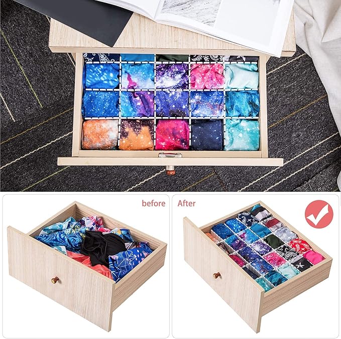 8Pcs Drawer Dividers, Adjustable Drawer Organizer for Socks, Underwear, Makeup, Can Help Tidy Kitchen, Bedroom, Dresser White