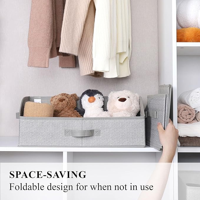 6-Pack Trapezoid Storage Bins, Foldable Storage Baskets for Clothes, Purse