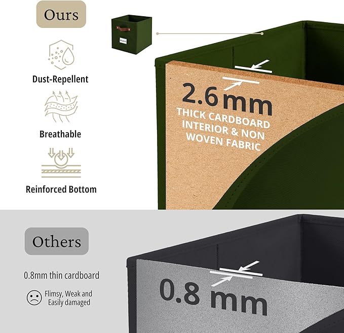 Storage Baskets, Kallax / 4pcs, Olive Green