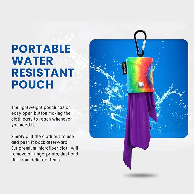 Microfiber Cloth & Glasses Wipes (3 Pack) Lens & Glasses Cleaning Cloth - Eyeglass Cleaner - Camera Lenses & Gadget Delicate Screens - Tie Dye