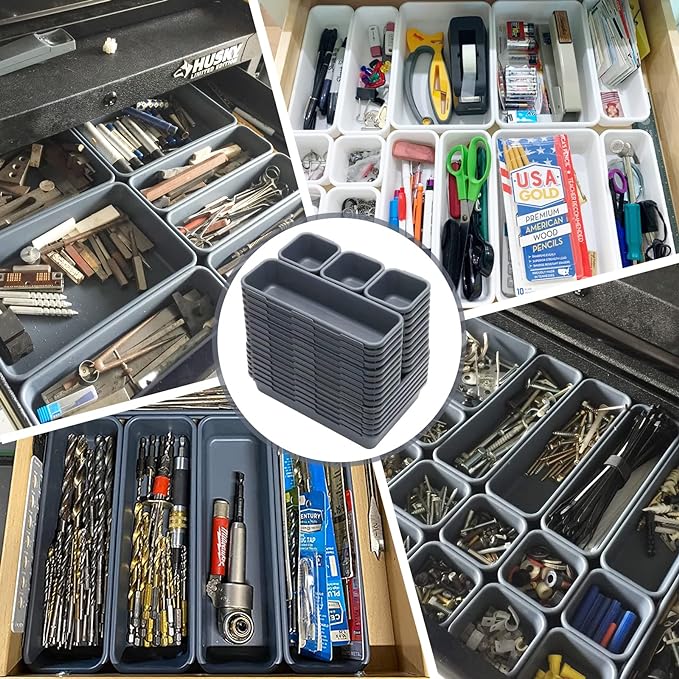 42 Pack Tool Box Organizer Tool Tray Dividers, Grey