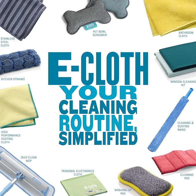 E-Cloth Washing Up Pad, Premium Microfiber Non-Scratch Kitchen Dish Scrubber Sponge, Ideal for Dish, Sink and Countertop Cleaning, 100 Wash Guarantee, Yellow, 4 Pack
