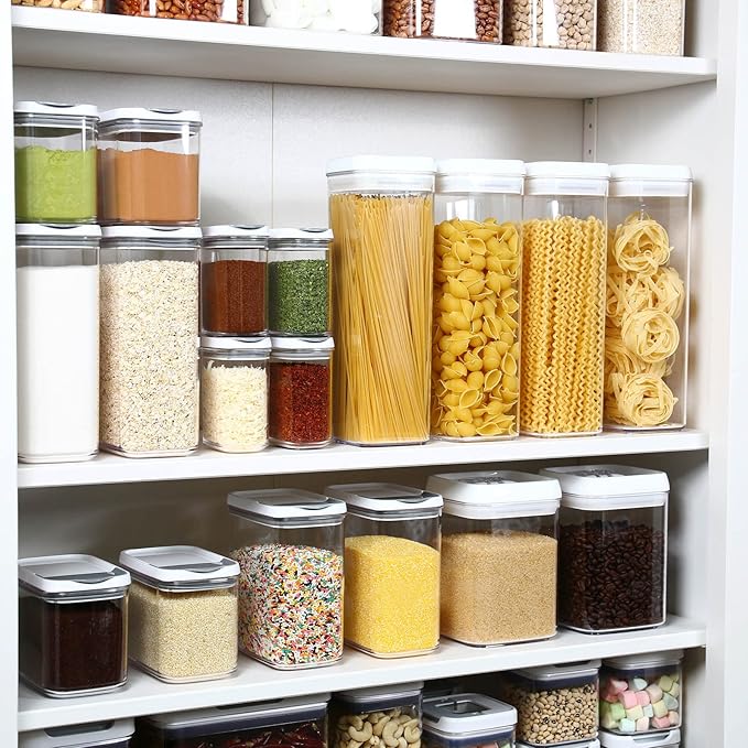 Felli Flip Tite TALL Storage Container with Lid 4" Air Tight Easy Open Ring Top