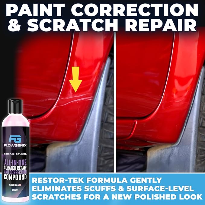 Grand Slam 5-Pack - Waterless Car Wash Detailing Spray, Tire Shine Gel, Scratch Remover, Wheel Metal Rust Cleaner, Interior Cleaner & Protector