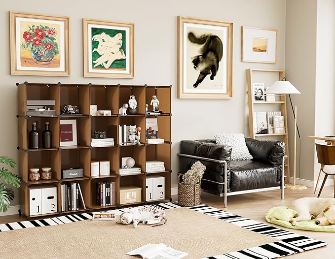 6-Cube Storage Organizer, Closet Organizer Storage Shelf Bookcase Bookshelf with Metal Hammer, Storage Cubes Organizer Cabinet for Kids, Closet, Bedroom, Bathroom, (11.8x11.8x11.8 inch)