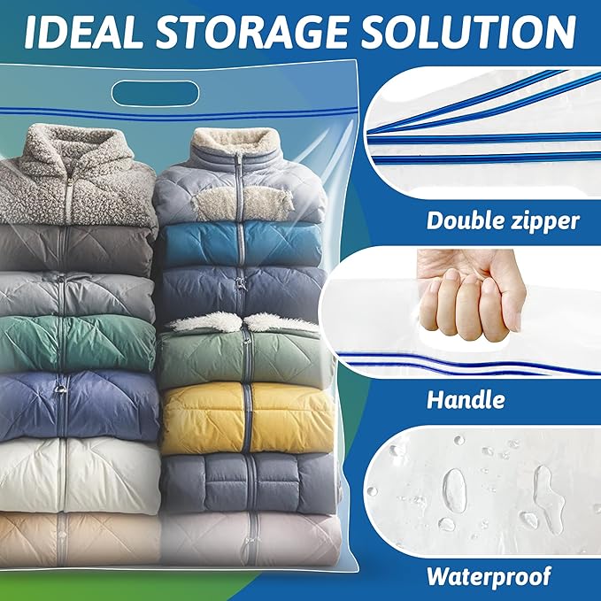 Extra Large 25 Gallon Storage Bags, Set of 10