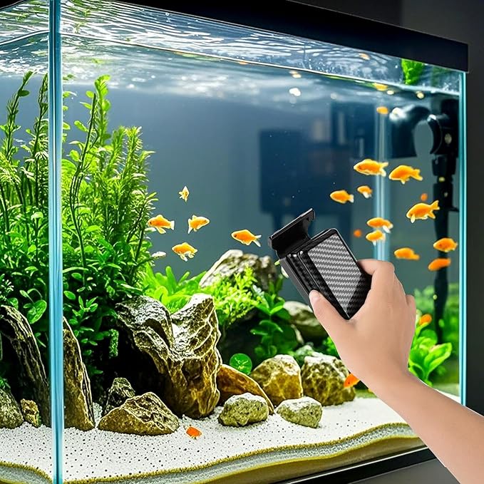 hygger Magnetic Fish Tank Cleaner, Aquarium Glass Cleaner with 2 Detachable Algae Scraper Blade