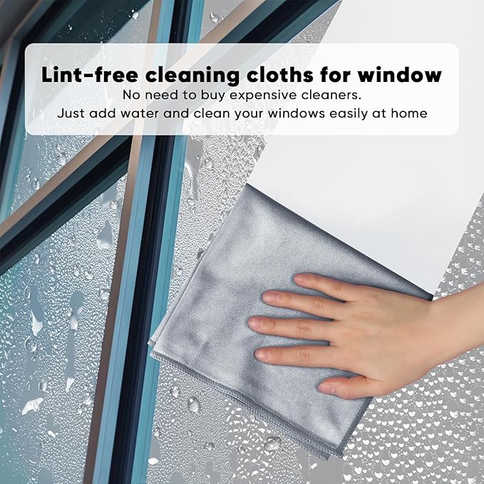 HOMEXCEL Microfiber Glass Cleaning Cloths 6 PK, Lint Free Streak Free, Reusable Microfiber Magic Cleaning Cloth for Cleaning Windows, Glasses, Mirrors