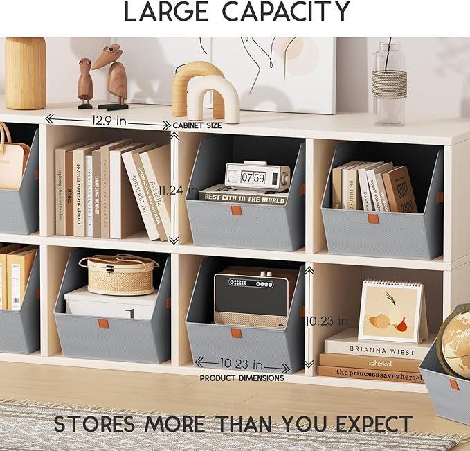 Homsorout Fabric Closet Storage Cubes - 4 Pack Square Storage Bins with Dual Handles for Clothes, Towels, Toys, Cube Storage Organizers for Bedroom