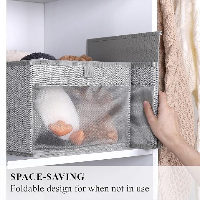 Closet Storage Bins, Medium Storage Boxes with Clear Window