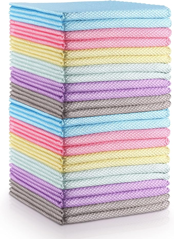 Easy Clean Fish Scale Nanoscale Dish Cloths,Streak Free Miracle Microfiber Cleaning Cloths for Kitchen,Counter,Washing Dish,Window,Mirror