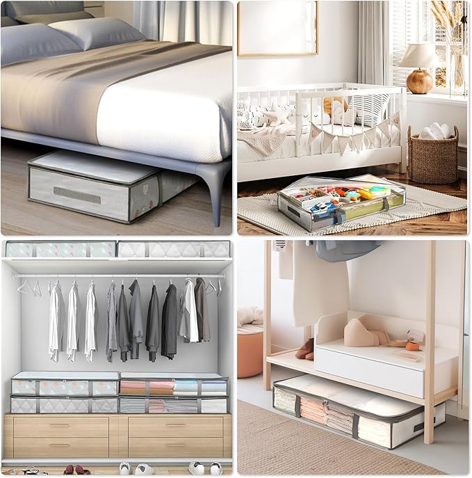 4 Packs Under Bed Storage Containers Bins