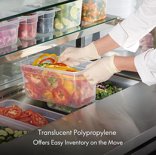 6-Pack 1/3 Size 4" Deep Food Pan with Sealing Lid
