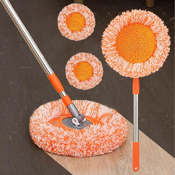 Generic 2024 New Intellect Mop, 360° Rotatable Adjustable Cleaning Mop, Extendable Wall Cleaning Mop,Long Handle Microfiber Spin Mop, Easy Cleaning Round Spin Mop for Wall, Ceiling, Window (64inch)