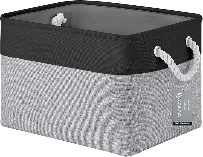 Large Storage Baskets- 15x11x10 inch Storage Bins for Shelves and Closet Organizing, Foldable Fabric Bin for Home Organization Clothes and Laundry